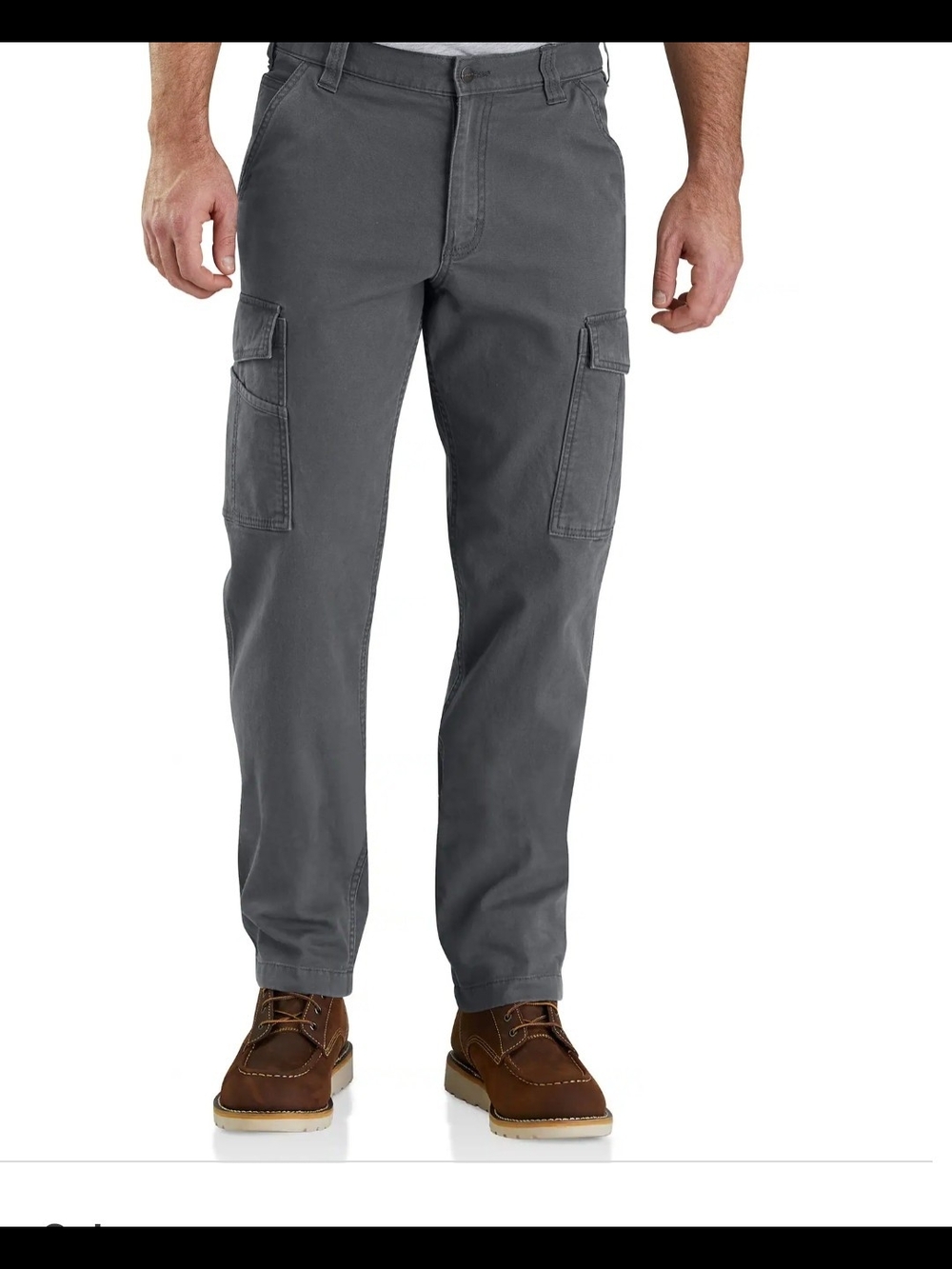 NWT Carharrt Mens 34x32 Rugged Flex Relaxed Fit Canvas Work Cargo Pants Grey